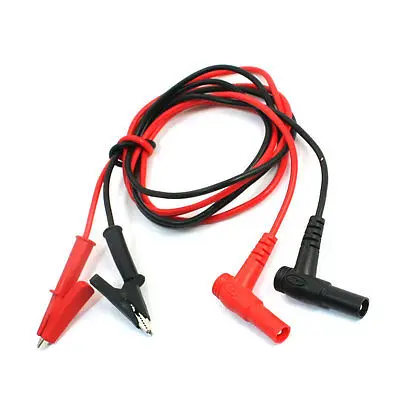 

Right Angle Banana Plug to Alligator Clip Insulation Test Lead Cable 1m 2 Pcs