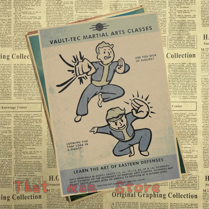 Fallout 3 4 игровой Плакат Украшение для домашнего интерьера крафт-игра плакат рисунок core наклейки на стену 42*30 см