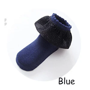 Blue Ozijun одна пара зима От 2 до 12 лет дети Обувь для девочек Полный хлопковые носки Дети Симпатичные принцесса Кружево короткие носки модные удобные детские носки - Цвет: Blue