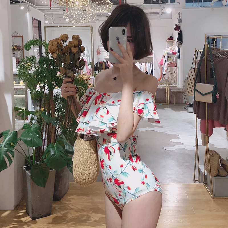 Новинка 2019 пикантная одежда для плавания с открытыми плечами Женский цельный