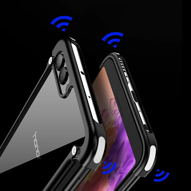 Металлический Чехол OATSBASF с подушкой безопасности для huawei honor V10, чехол, персональный металлический чехол-бампер для huawei view 10, роскошный тонкий Чехол