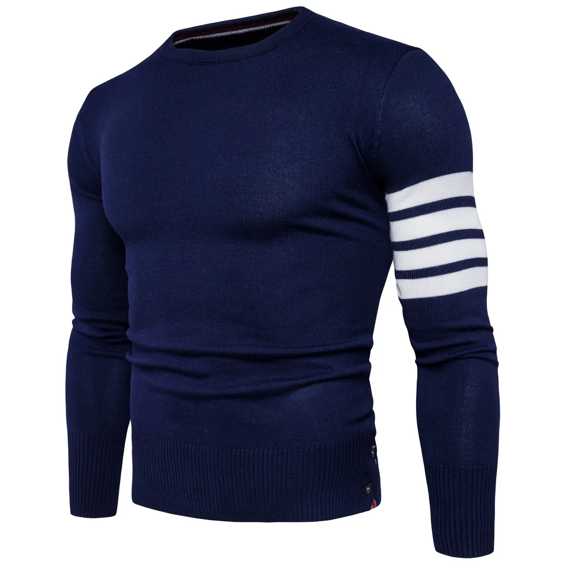 Sweater Pullover Men 2018 Male Brand Casual Slim Sweaters High Quaility Cuffs Fight Color Hedging O-Neck Men'S | Мужская одежда