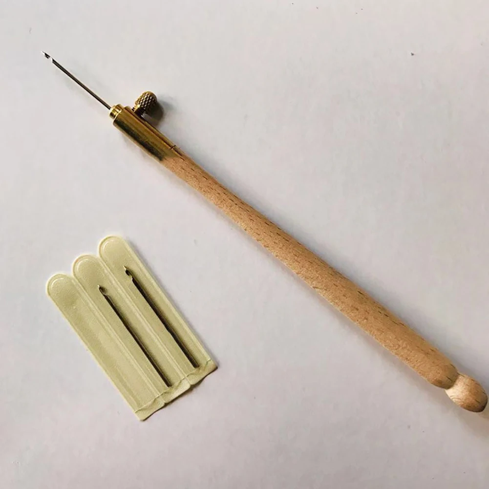 Ремесло Французский DIY с 3 иглами Вышивка Вязание Бисероплетение обруч швейный инструмент легкий тамбур крючком деревянная ручка