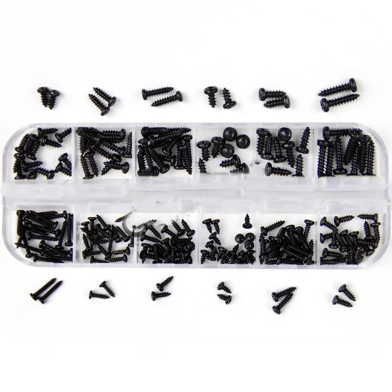 

Micro Electronic Precision Instrument Digital Camera Lens Screw Black Round Head Self-tapping Screws 1packing