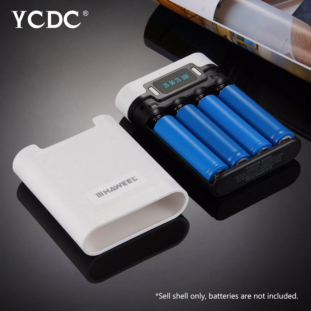 YCDC портативный ABS 2x18650 зарядное устройство коробка фонарик Внешний аккумулятор 10000 мАч Белый Легкий