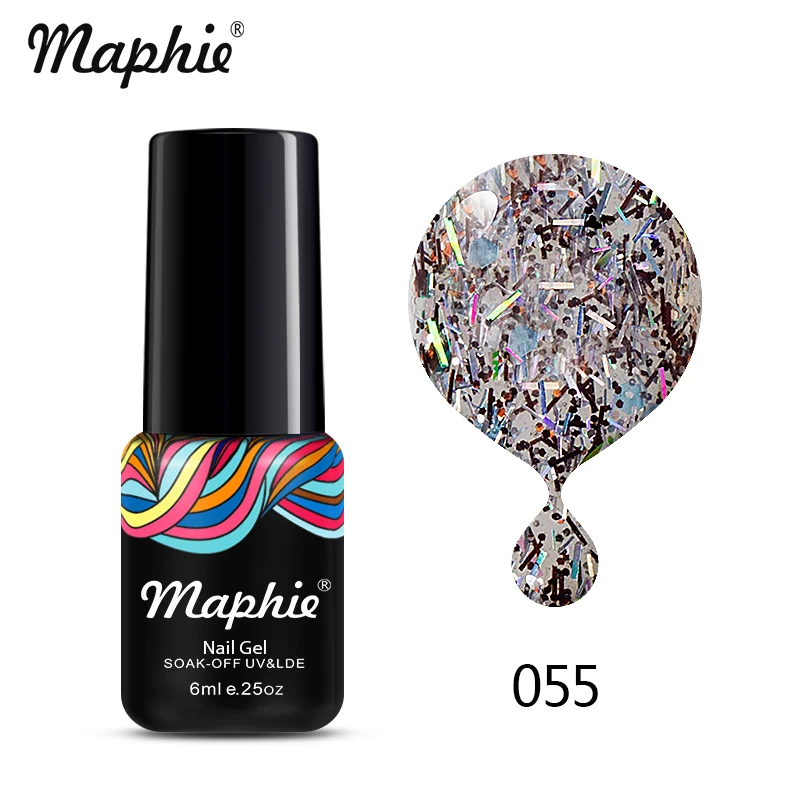 055 Maphie 78 цветов Блестящий Блеск УФ-гель для ногтей неоновый цвет Блестки УФ-гель светодиодный лак для ногтей впитывающийся Полупостоянный лак для ногтей - Цвет: 055