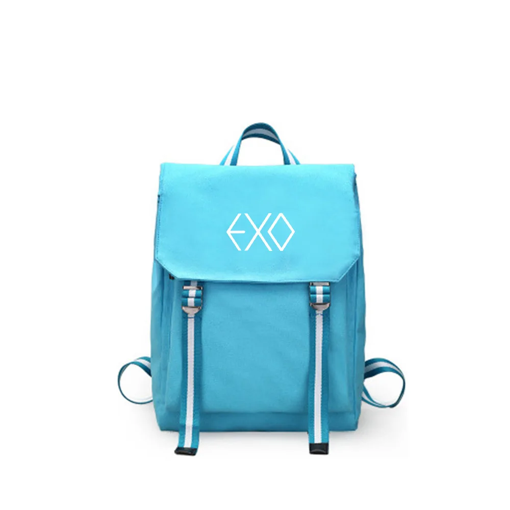 Новые корейские модные сумки в стиле KPOP рюкзаки «EXO» для девочек-подростков Harajuku, парусиновый рюкзак для путешествий, женский рюкзак