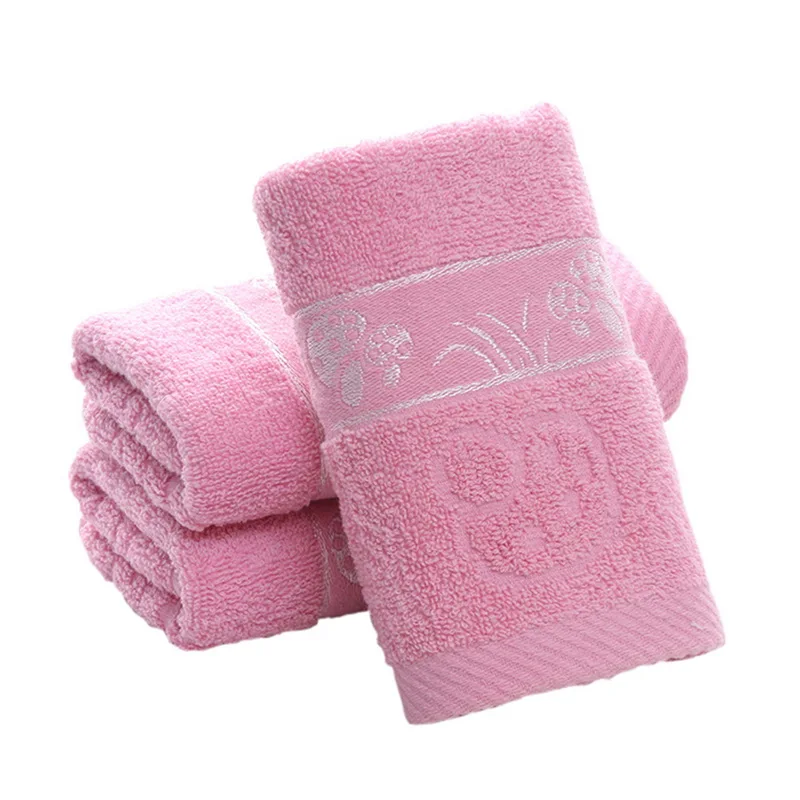 PINK Urijk 33*74 см хлопок твердое полотенце для лица гриб жаккардовый принт ванная комната домашнее полотенце s мягкое впитывающее полотенце для взрослых chidlren - Цвет: PINK