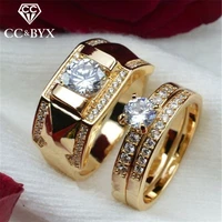cc rings for women and men fashion lovers set ring cubic zirconia yellow gold color wedding engagement accessories cc2095
