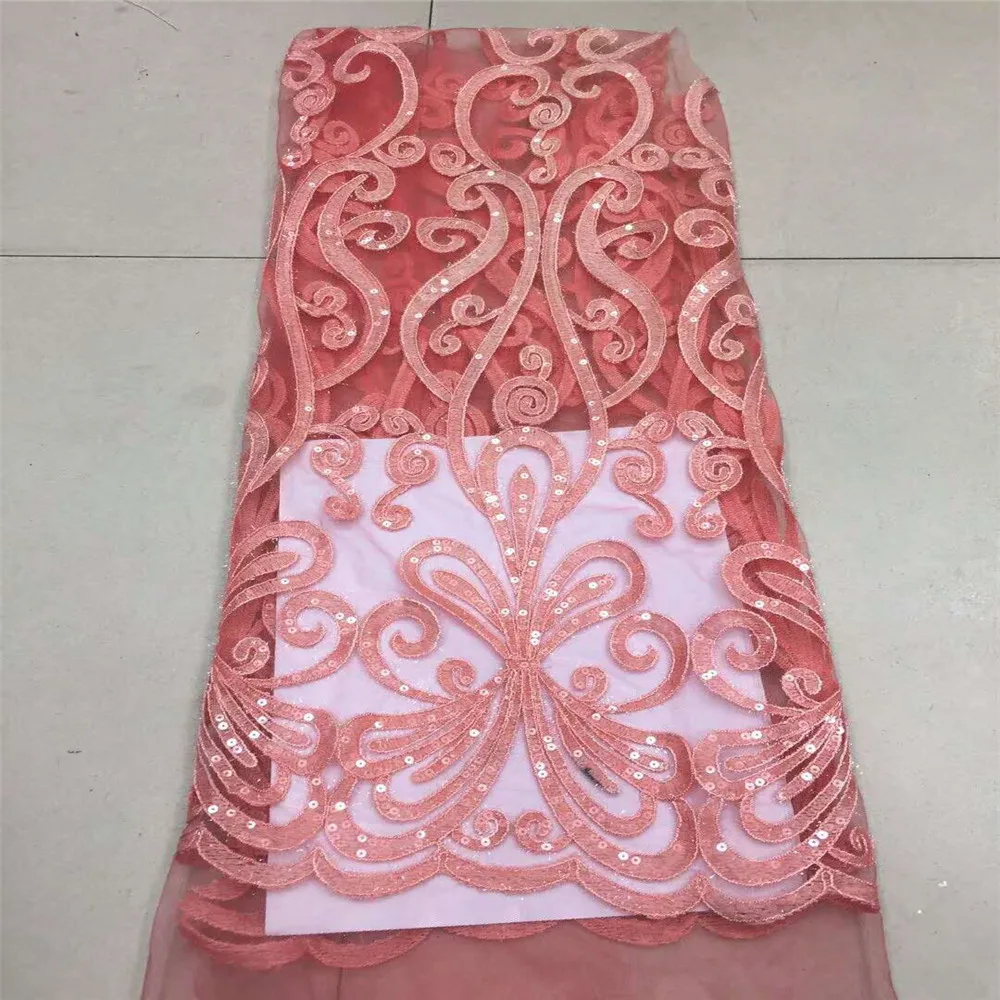 

sequin lace fabric best selling high quality African lace fabric bridal lace Nigerian tulle lace fabric for party dress SwissF39