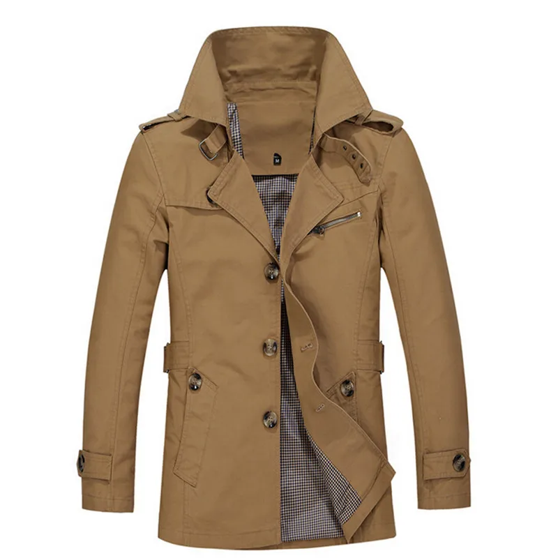 Для мужчин длинная куртка Демисезонный корейский тонкий хлопок Повседневное