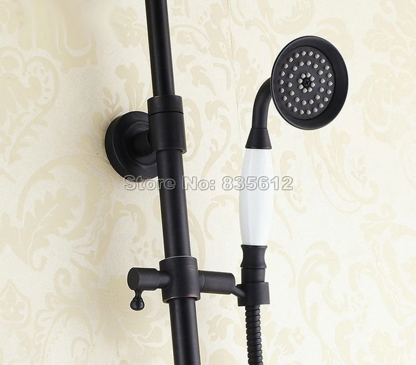 Ванная комната дождь смеситель для душа набор черный масло втирают Бронзовый