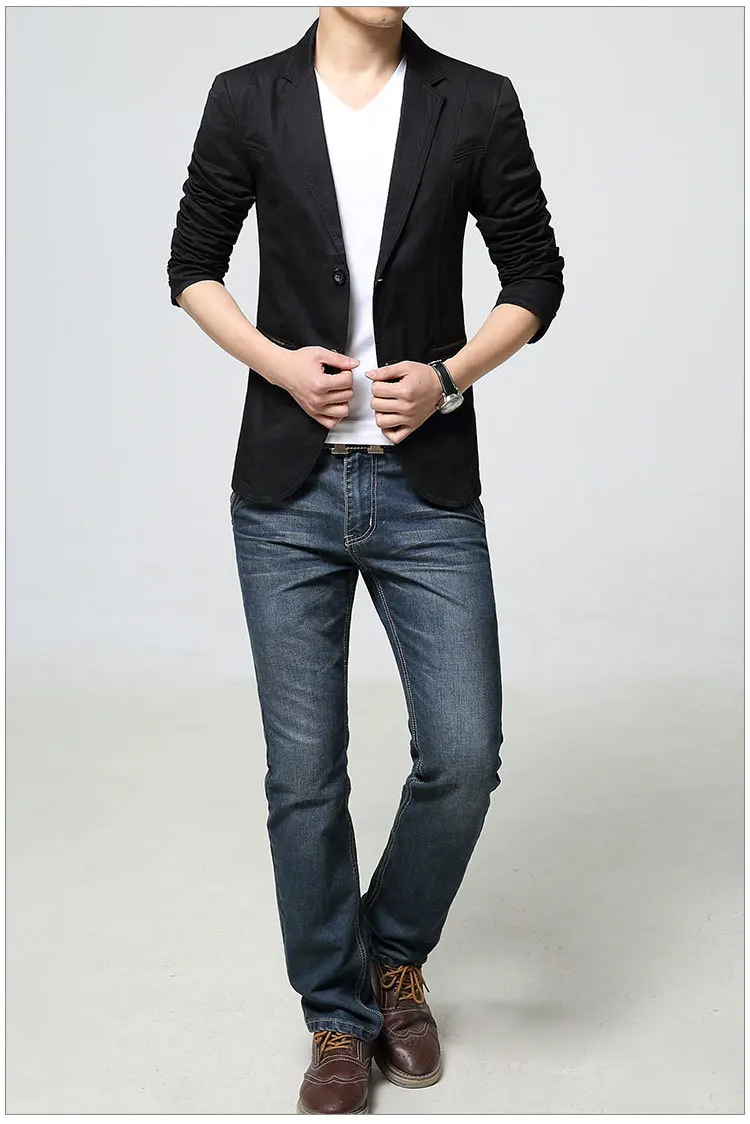 Мужчины повседневные блейзеры куртки Slim Fit костюм цвета хаки Куртки и пальто новая мода мужские хлопковые костюмы для отдыха пальто два бутонов блейзеры