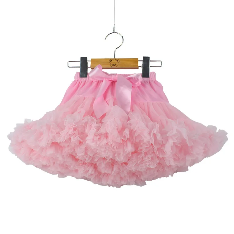 Children Girls Ballet Fairy Kids Pleated Tulle Asymmetrical Skirt Princess Holiday Skirts Tutu Party Baby Pink Color | Детская одежда и