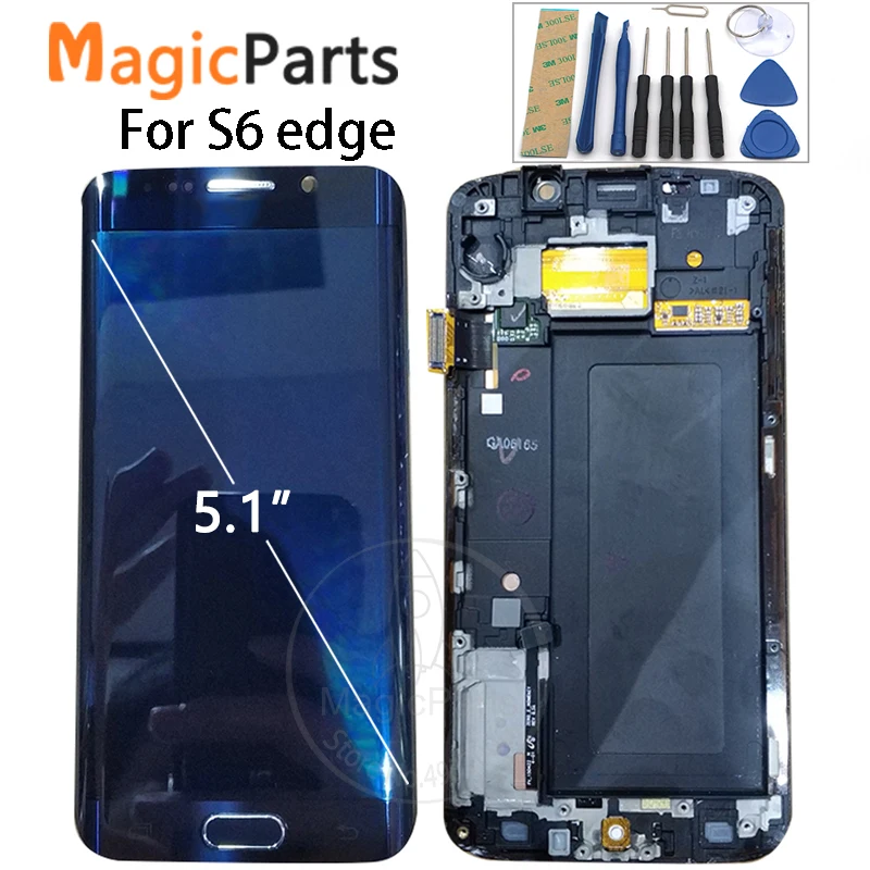 Сменный сенсорный ЖК экран для Samsung Galaxy S6 Edge LCD G925 G925F SM G925F/SAMSUNG Edge|Экраны мобильных