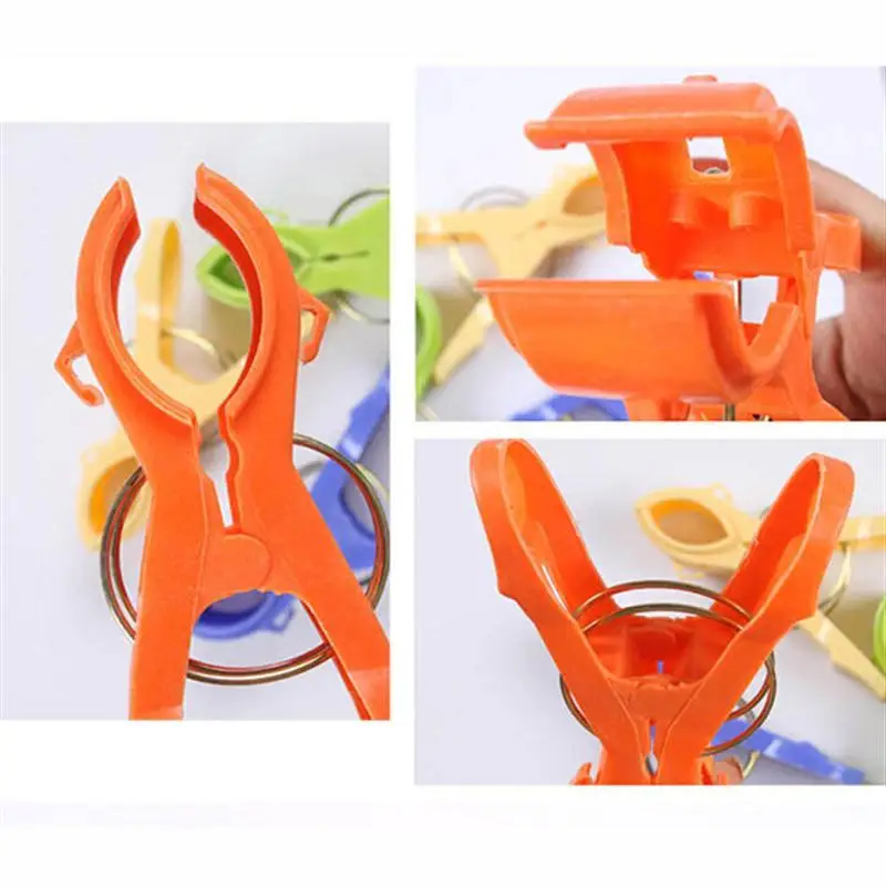 OUNONA 4pcs Laundry Clothes Pins Plastic Hanging Pegs Clips Beach Towel /Quilt | Дом и сад