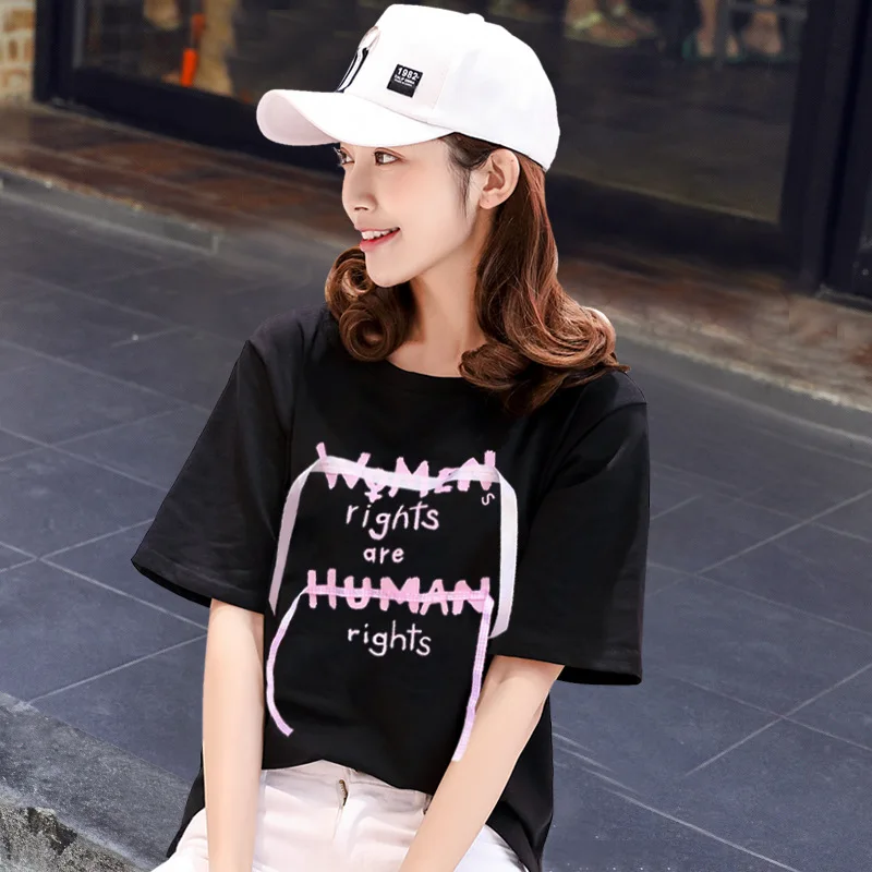 

Womens T Shirt Vogue Nice Short Sleeve Print Plus Size Tops In Cotton White Tshirts Women Basic T-shirt Casual O-neck Tee Shirt