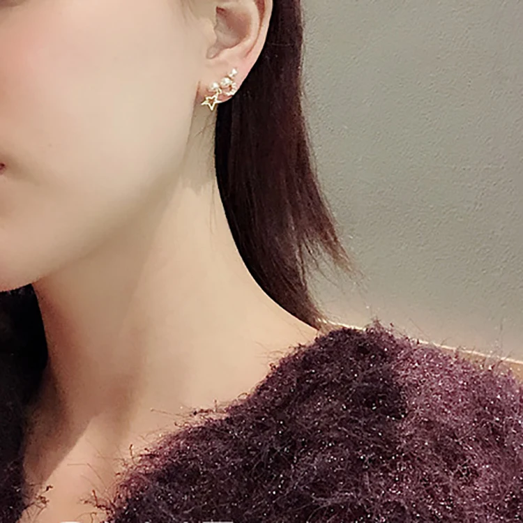 MENGJIQIAO новинка 2019 корейские милые серьги гвоздики стразы луна звезда для женщин