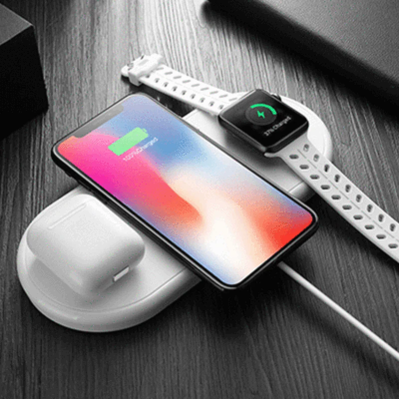 Беспроводная зарядная станция NYFundas для Apple watch 4 3 2 iwatch airpods iphone XS MAX XR X 8 plus