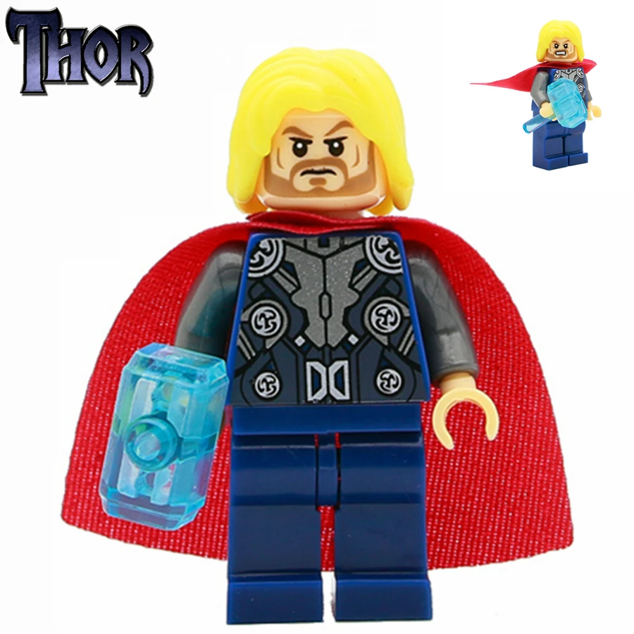 SingleSale Тор одинсон с хрустальным молотком Loki minifig Marvel Супер Герои Мстители сборные