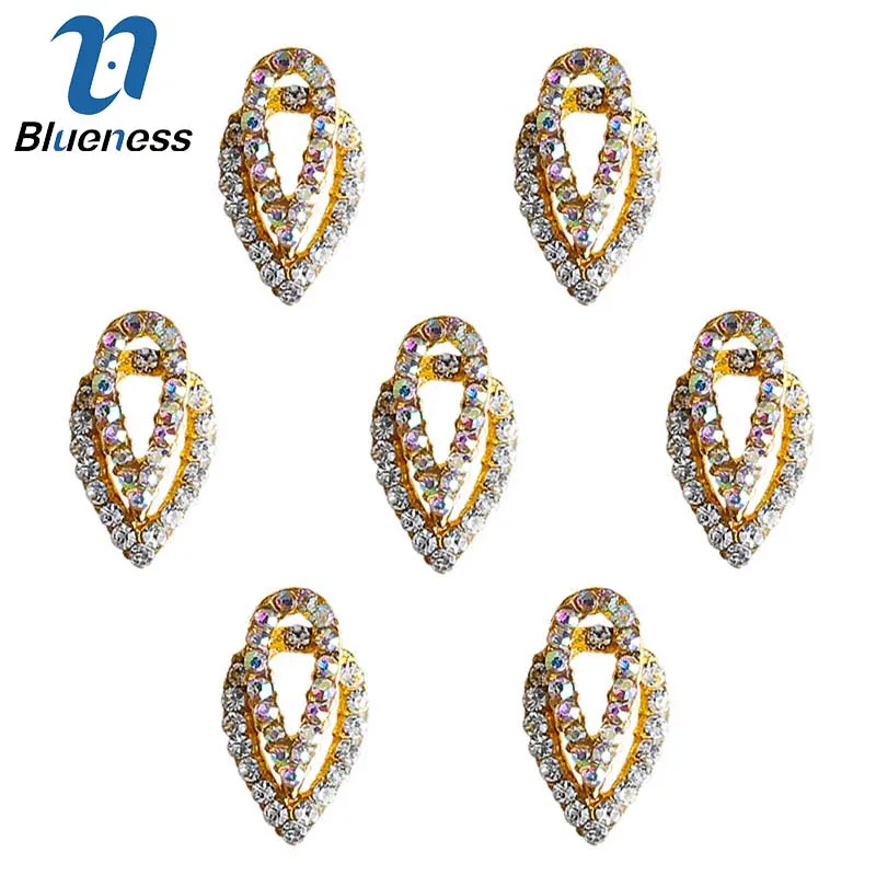 3D украшение для ногтей Золотая капля слеза дизайн с блестками Стразы амулеты