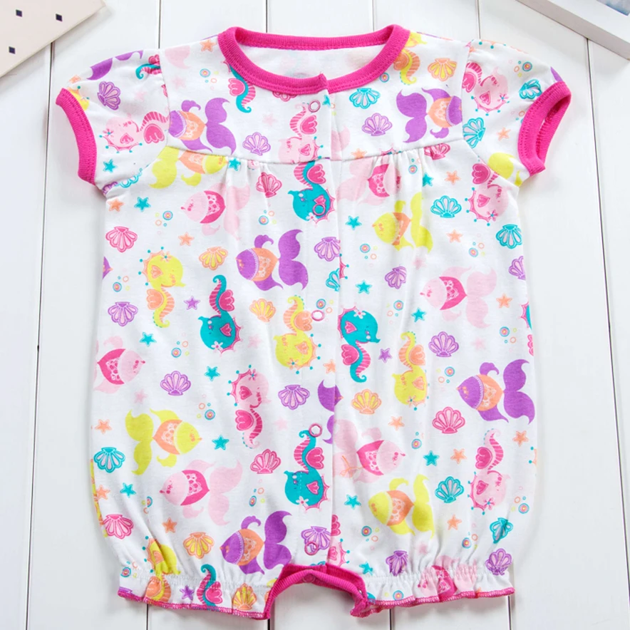 Summer Baby Rompers 100% Cotton Brand Costumes Boys Girls Baby's Sets 6 9 12 18 Months Cute Infant Jumpsuit Clothing | Детская