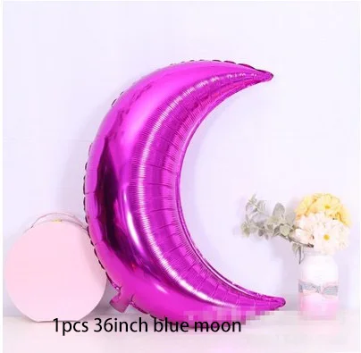 1pcs rose red moon 1 комплект 36 дюймов Золотая луна 18 дюймов звезда розового золота фольги гелиевые шары 12 дюймов конфетти латексные воздушные шарики на день рождения вечерние украшения - Цвет: 1pcs rose red moon