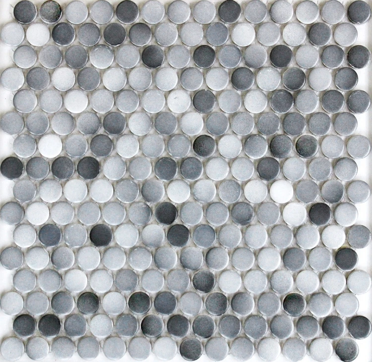 Круглая матовая керамическая фотообои серого цвета 19 мм для кухни комнаты загара