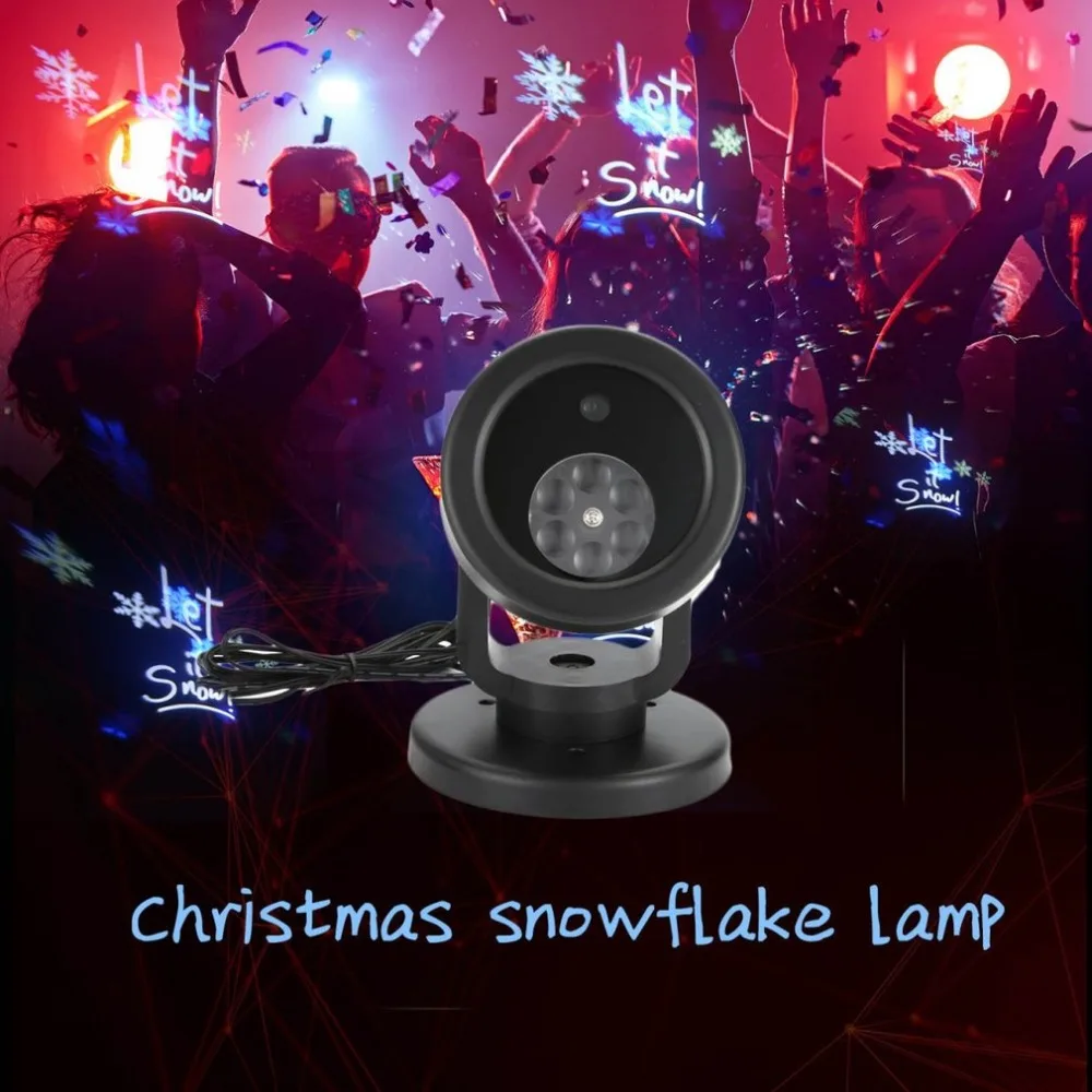 Фото Водонепроницаемый Рождественский Снежный лазер снежинка проектор светодиодный
