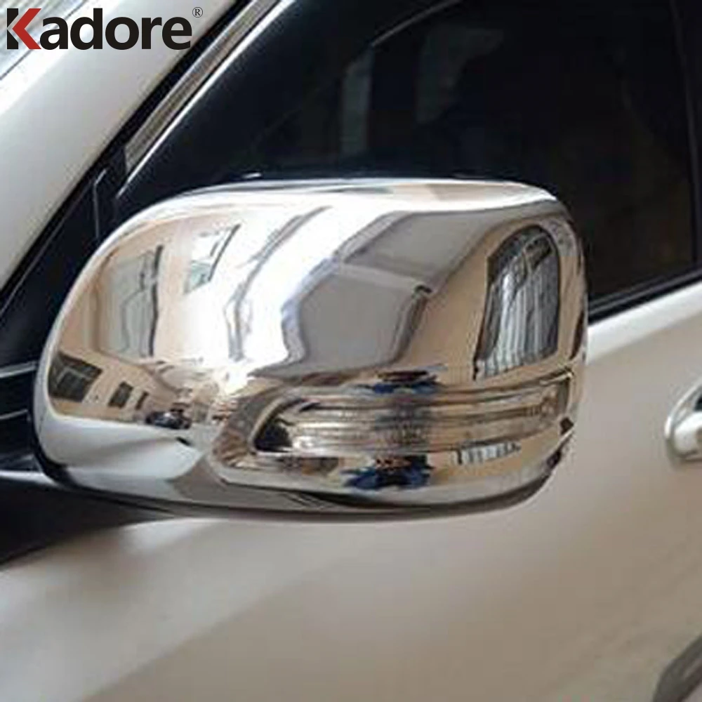 Хромированное зеркало заднего вида для Toyota Prado 2700 FJ120 J120 2003-2009, защитное зеркало заднего вида с желтым светодиодным поворотным светильник