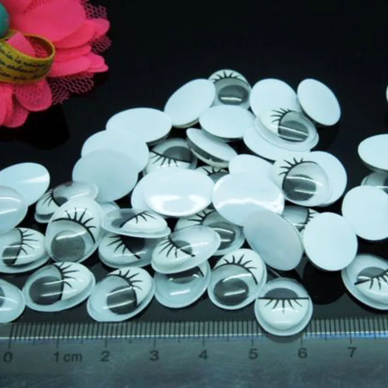 200pcs/lot Oval White Color With the Eyelashes Eye Activities Moving Eyes Plastic For Doll Toy 12*16mm | Игрушки и хобби