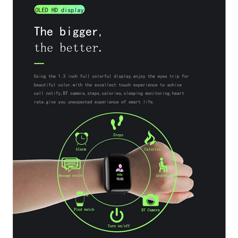 Спортивные Смарт-часы OLED цветной экран Android часы водонепроницаемый фитнес-трекер