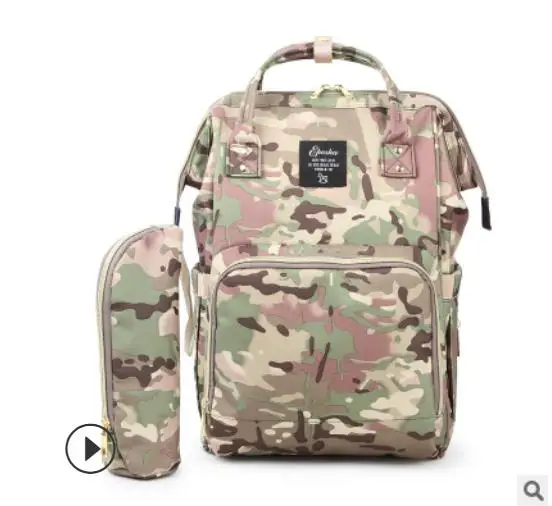 camouflage Сумка для подгузников, модная сумка для мам, большая вместительность, водонепроницаемая сумка-тоут, рюкзак для путешествий, дизайнерская детская коляска для кормления, сумка для мам - Цвет: camouflage