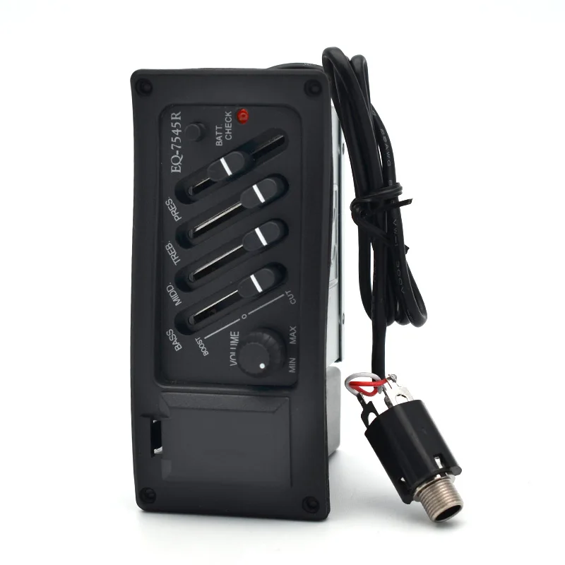 EQ-7545R 4-полосный эквалайзер для игры в стиле фолк предусилитель пьезо-пикап гитарный тюнер с микрофонной доской звукосниматель для акустической гитары аксессуар - Цвет: EQ-7545R