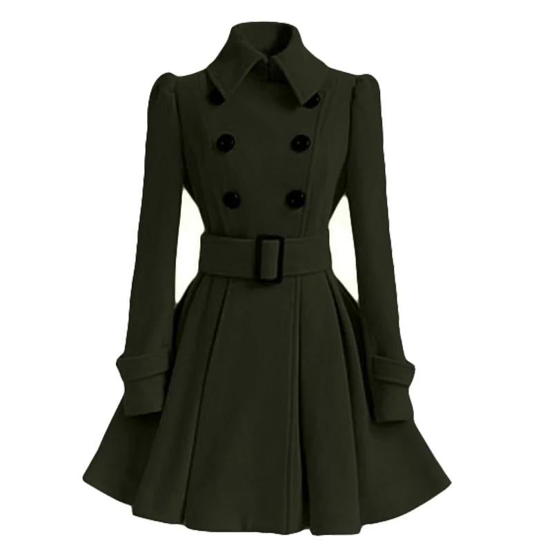 Женский Длинный тренчкот с отложным воротником и поясом 7 цветов | Женская одежда