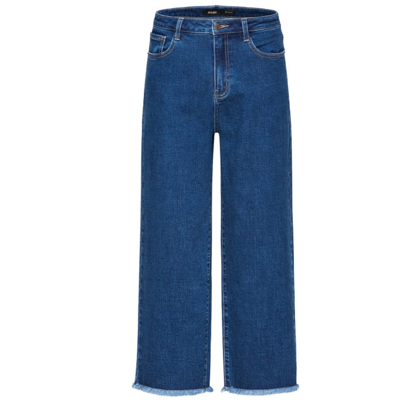 SEMIR/женские укороченные джинсы из 100% хлопка с необработанным краем женские