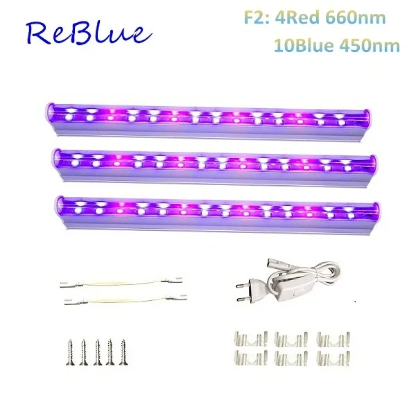 4Red Led 10Blue Led Лампа для растений ReBlue, светодиодный светильник для выращивания растений, светодиодные лампы для выращивания растений, светодиодная лампа 660нм 450нм, светильник для выращивания растений, светильник s для рассады - Испускаемый цвет: 4Red Led 10Blue Led