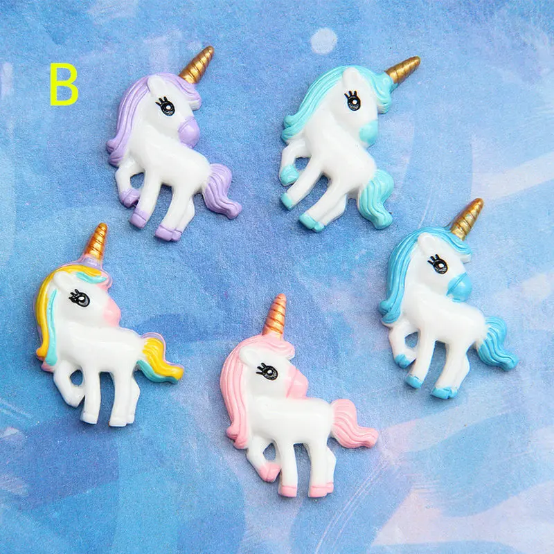 SONGLONG аксессуары для волос кабошон с плоским основанием кавайный Единорог из