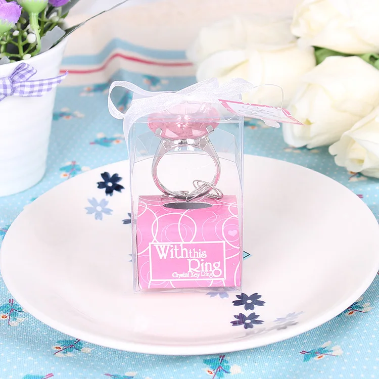 10 шт./лот подарки на свадьбу день рождения акриловое кольцо палец с кристаллами