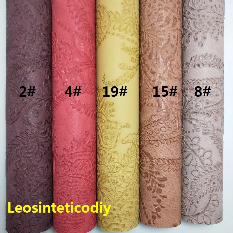 1 шт. 21X29 см синтетический Letaher, тисненые цветы из искусственной кожи для изготовления бантов и других аксессуаров S140D