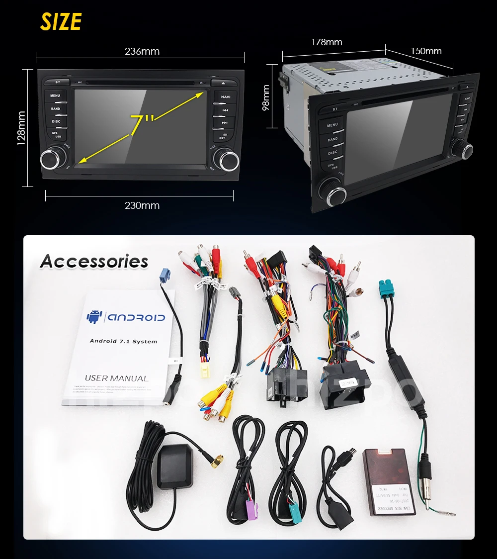 2 din Android 8 0 Автомобильный мультимедийный dvd плеер для SEAT EXEO Audi A4 B6 B7 2002 2003 2004 2005 2006 S4