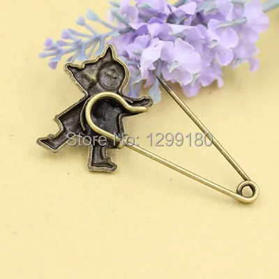 10 шт./лот сплав античная бронза Винтаж Девушка безопасные булавки для броши