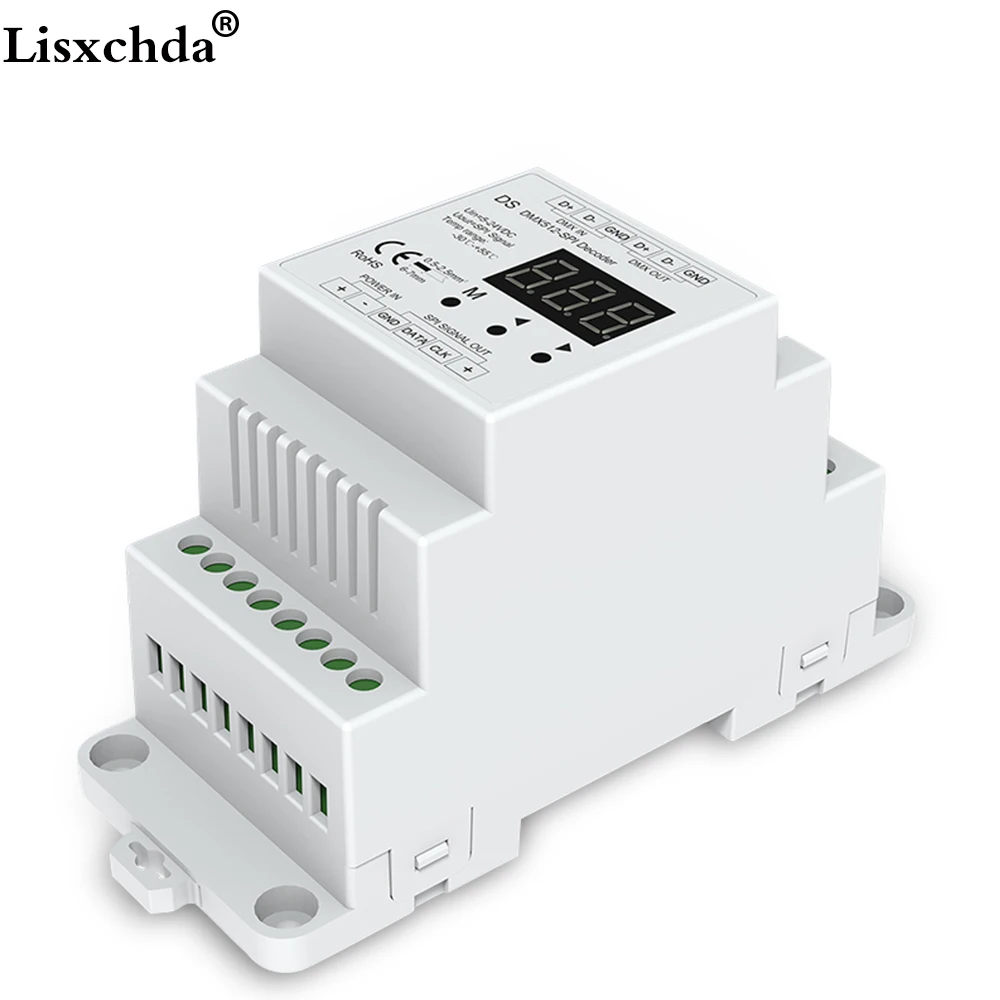 Высокое качество DC5-24V DMX512 в SPI конвертер DMX декодер поддержка 6803/8806/2811/2812/2801 ICs