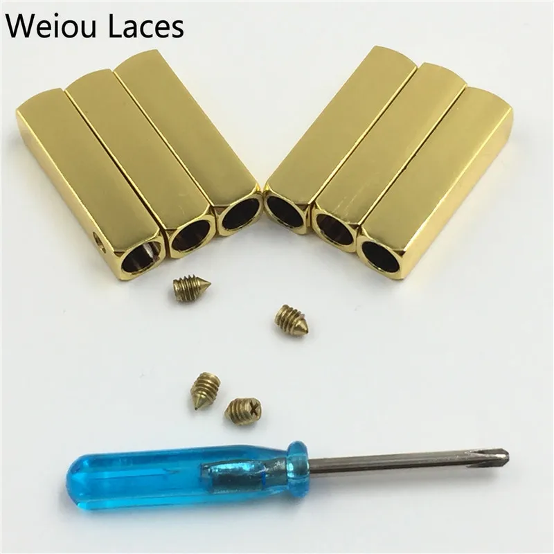 Weiou(4 шт./1 комплект) DIY Роскошный винт на металлическом Aglet запасные шнурки для обуви металлические зеркальные Типсы Золото Серебро бронзовая головка для кроссовок