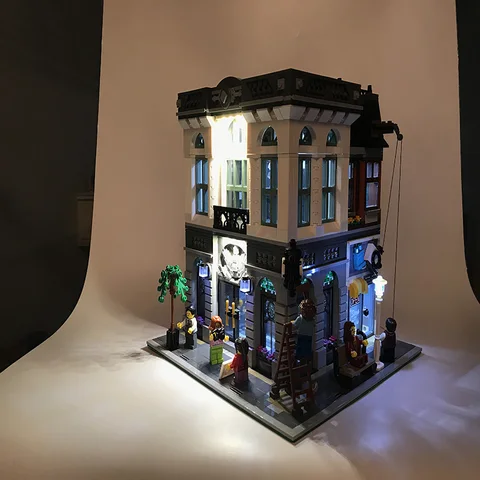 Набор со светодиодной подсветкой для конструктора Lego «уличный город», модель 10251 совместимая с 15001 блоками, игрушки для дома, набор строительных блоков «уличсветильник»