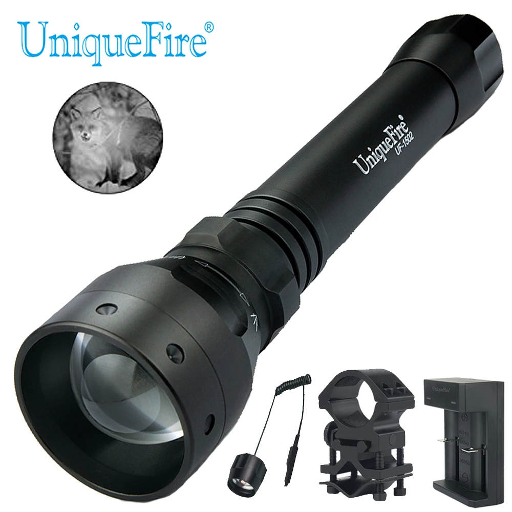 UniqueFire 1502 IR 940NM светодиодный фонарик Zoom инфракрасный Ночное видение фонарь для