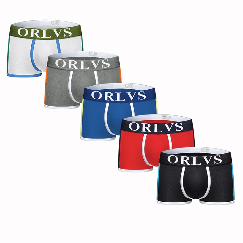 ORLVS нижнее белье cueca боксеры мужские сетчатые шорты большие размеры однотонная
