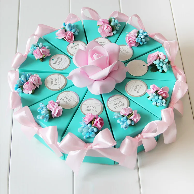 Новинка 50 шт. креативные Романтические Золотые синие фиолетовые цветы с бантом