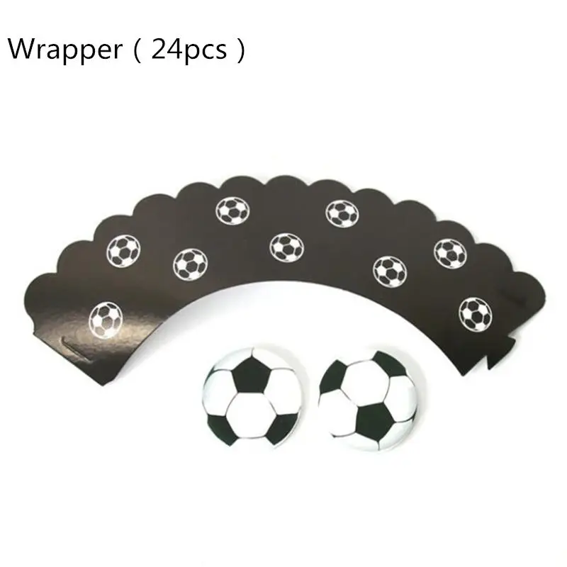 cupcake wrapper 24pc 6 шт./лот, Футбольная тема, коробка для попкорна, украшения для закусок, вечерние аксессуары, украшения для детей, товары для дня рождения - Цвет: cupcake wrapper 24pc