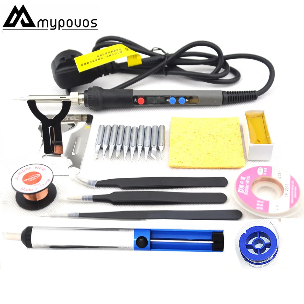 988 TOOL SET MYPOVOS 90 Вт ЖК-дисплей регулируемая температура Цифровая Электрическая паяльная станция паяльный наконечник замена CXG 936d набор сварочных инструментов - Цвет: 988 TOOL SET